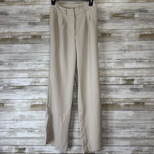 Quince Women's Stretch Crepe Pleated Wide Leg Pants Sand-Tan Size 4